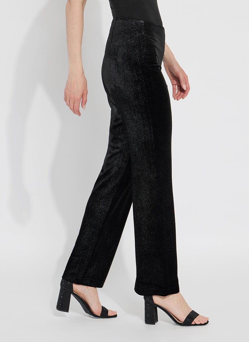 Lysse Metallic Foil Velvet Pant (31.5" Inseam) Black