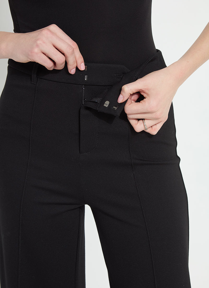 Lysse Nadia Zip Front Ponte Trouser Black