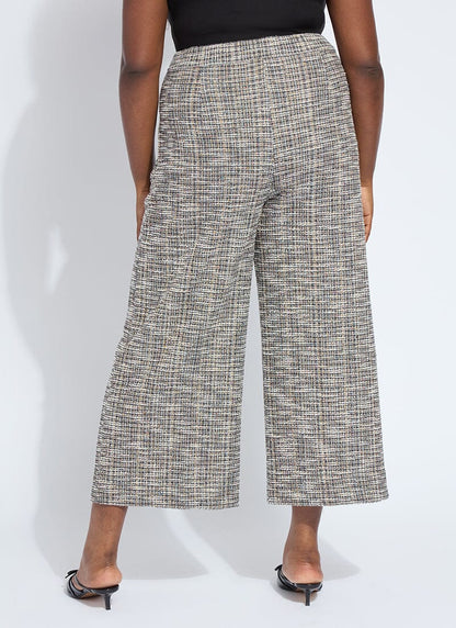 Lysse Charlotte Ankle Stretch Tweed Palazzo Curvy (25" Inseam) Multi Color