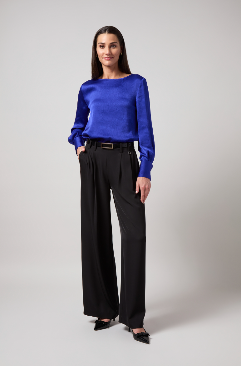Lysse Marietta French Cuff Blouse Cobalt Night