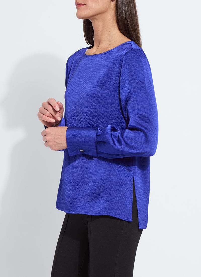 Lysse Marietta French Cuff Blouse Cobalt Night