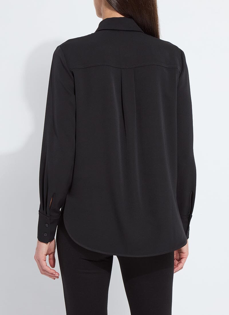 Lysse Lizeth Embellished Tuxedo Shirt Black