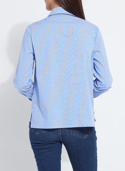 Lysse Mila Sequin Stretch Shirting Luminous Stripe