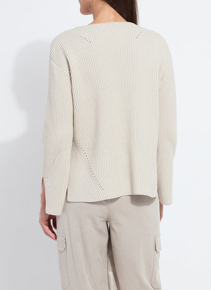 Lysse Ximena V-Neck Cozy Sweater Liquid Soft Taupe