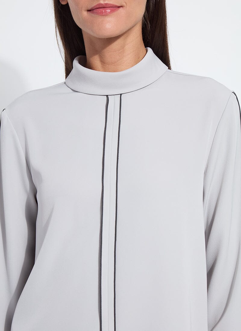 Lysse Lizandra Reversed Collar Blouse Pearl Grey