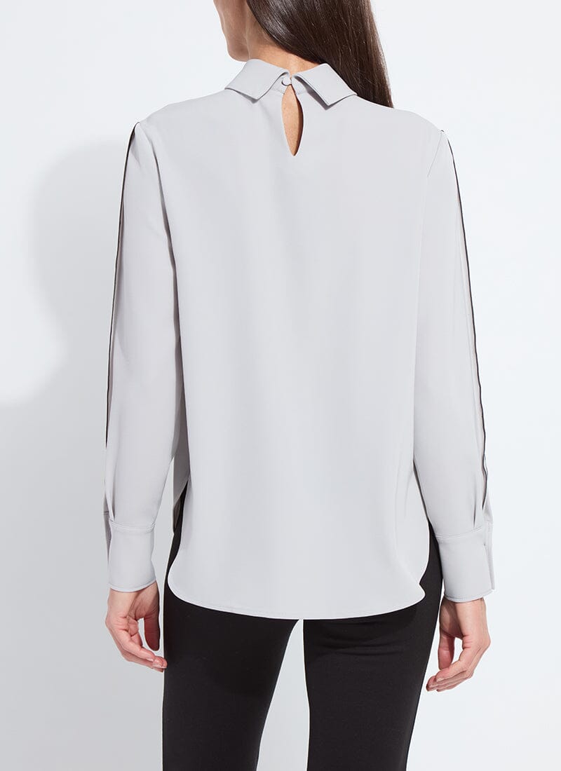 Lysse Lizandra Reversed Collar Blouse Pearl Grey