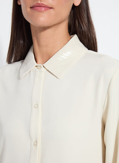 Lysse Damari Sequin Embellished Shirt Icing