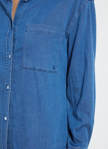 Lysse Bay Crop Chambray Shirt Mid Wash